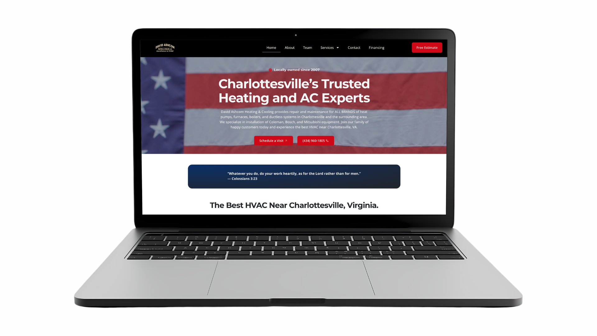 David Ashcom Heating & Cooling website