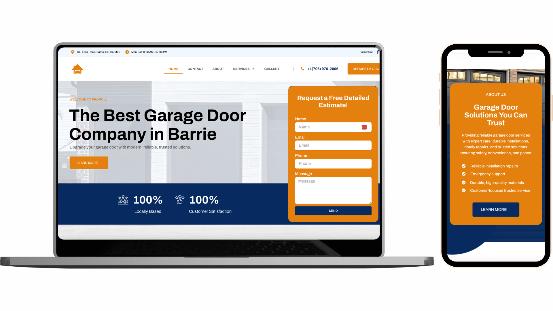 ProRoll Garage Doors website