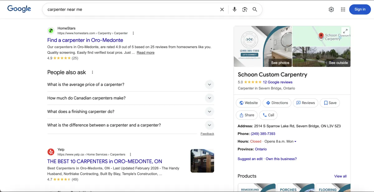 Search ranking growth for a NextBuild construction client