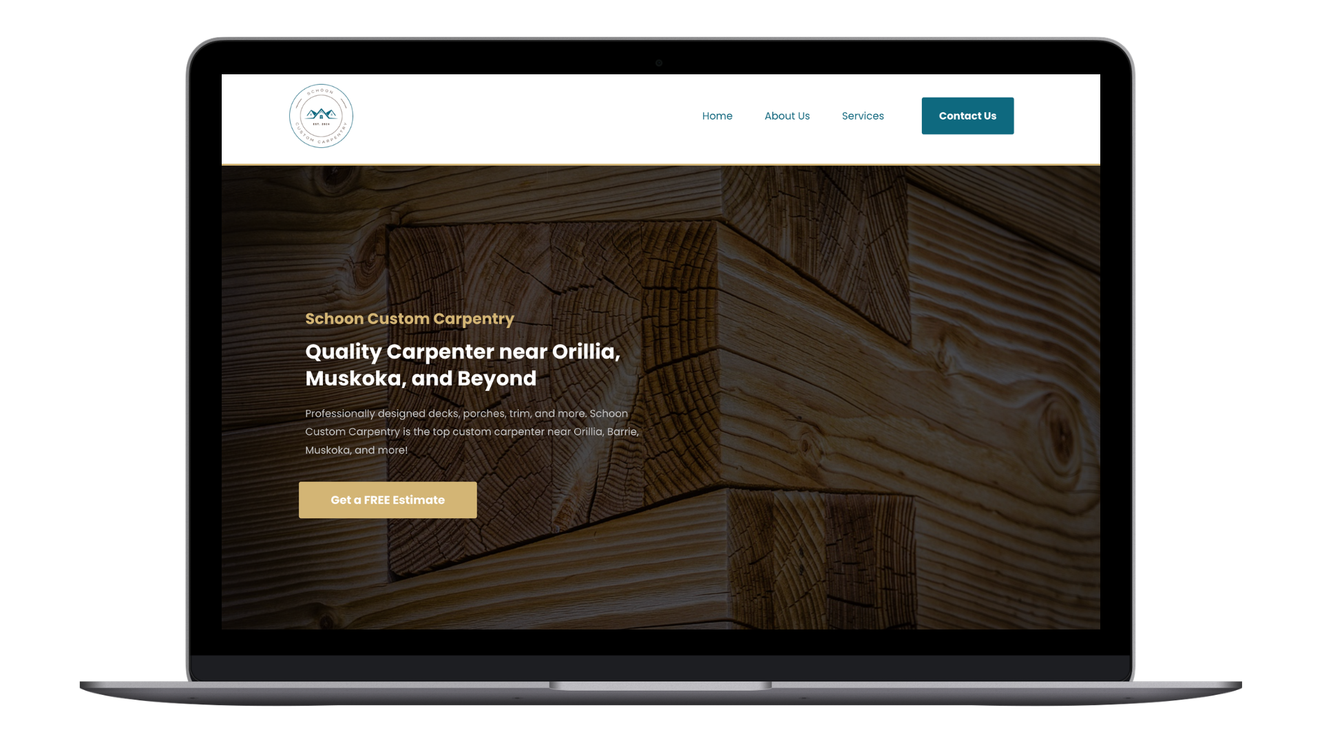 Schoon Custom Carpentry website